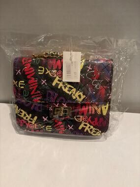 UB multicolor graffiti quilted shoulder handbag NWT